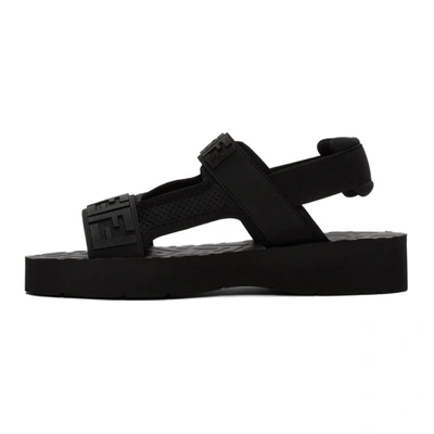 Shop Fendi Black Logo Strap Sandals In F0mq0 Black