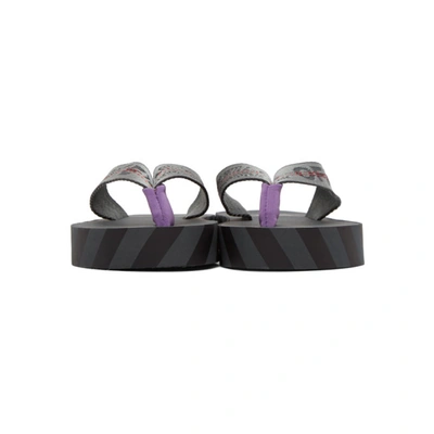 Shop Off-white Grey & Black Flip Flop Sandals In 0910 Gryblk