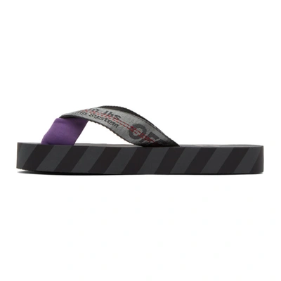 Shop Off-white Grey & Black Flip Flop Sandals In 0910 Gryblk