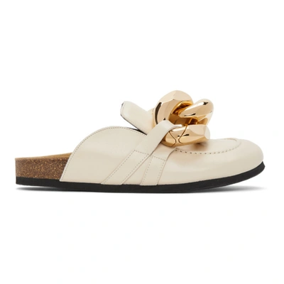 Shop Jw Anderson Beige Chain Slippers In 13000-280