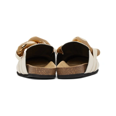 Shop Jw Anderson Beige Chain Slippers In 13000-280