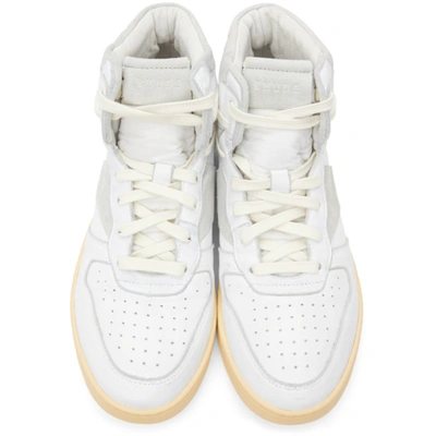 Shop Rhude White & Grey Rhecess Hi Sneakers In White/white