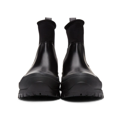 Shop Jil Sander Black Neoprene Rain Chelsea Boots In 001 Black
