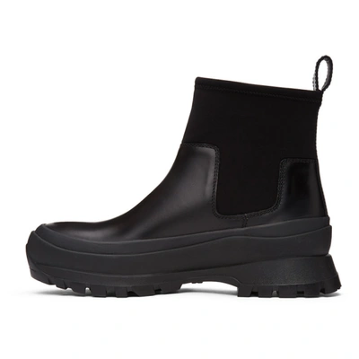 Shop Jil Sander Black Neoprene Rain Chelsea Boots In 001 Black