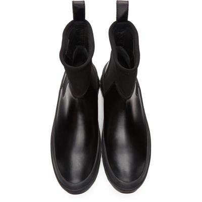 Shop Jil Sander Black Neoprene Rain Chelsea Boots In 001 Black