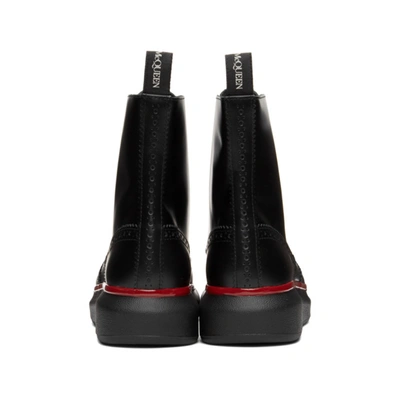 Shop Alexander Mcqueen Black Hybrid Brogue Boots In 1020 Blkplm