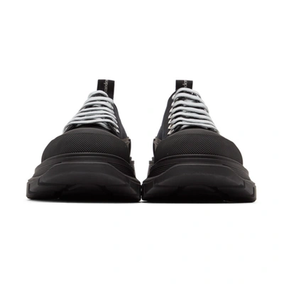 Shop Alexander Mcqueen Ssense Exclusive Black Canvas Tread Slick Sneakers In 1081 Black/silver