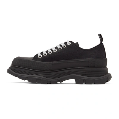 Shop Alexander Mcqueen Ssense Exclusive Black Canvas Tread Slick Sneakers In 1081 Black/silver