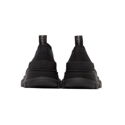 ALEXANDER MCQUEEN SSENSE 独家发售黑色 TREAD SLICK 帆布运动鞋