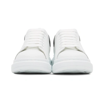 Shop Alexander Mcqueen White & Black Croc Oversized Sneakers In 9061 Whtb;l