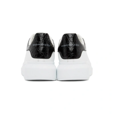 Shop Alexander Mcqueen White & Black Croc Oversized Sneakers In 9061 Whtb;l
