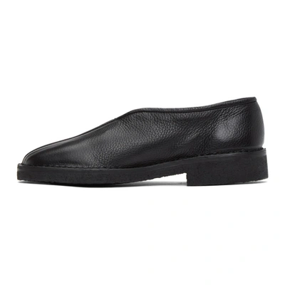 Lemaire Grained Leather Slip-on Shoes In Black | ModeSens