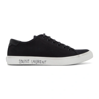 Shop Saint Laurent Black Canvas Malibu Sneakers In 1000 Black/