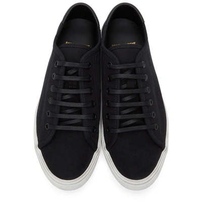 Shop Saint Laurent Black Canvas Malibu Sneakers In 1000 Black/