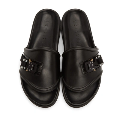 Shop Alyx 1017  9sm Black Buckle Slides In Blk0001-bla