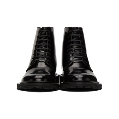Shop Saint Laurent Black Cesna 20 Lace-up Boots In 1000 Black