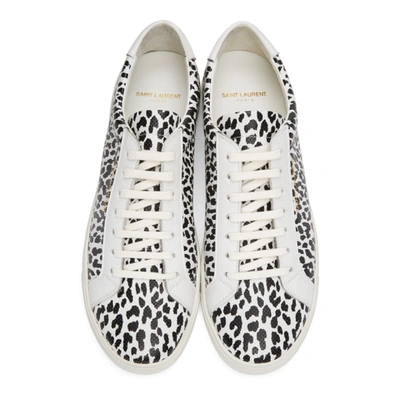 Shop Saint Laurent White & Black Babycat Andy Sneakers In 9473 White+