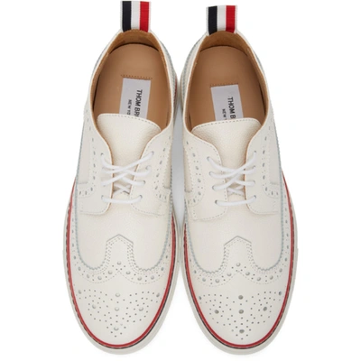 Shop Thom Browne Off-white Cupsole Longwing Brogues In 100 White