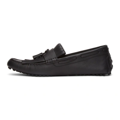 Shop Gucci Black Tassel Driver Loafers In 1000 Black