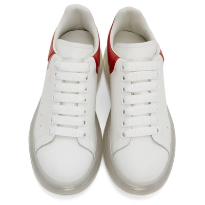 Shop Alexander Mcqueen White & Red Oversized Sneakers In 9676whtred
