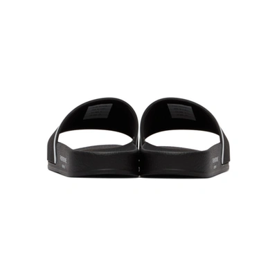 Shop Thom Browne Black Flag Pool Slides In 001 Black