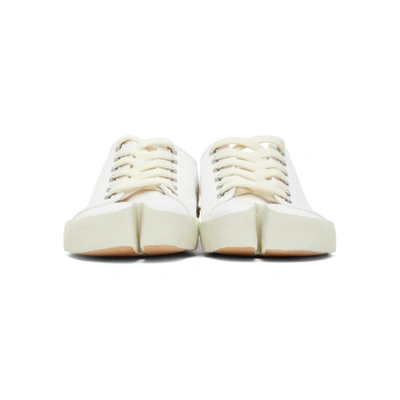 Shop Maison Margiela White Canvas Tabi Sneakers In T1003 White