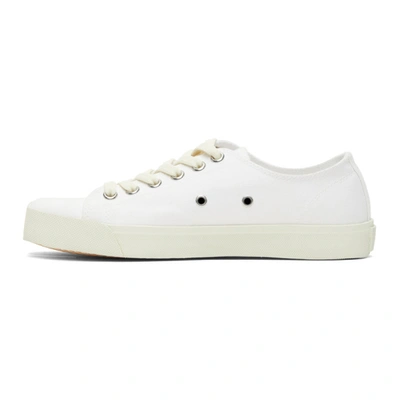 Shop Maison Margiela White Canvas Tabi Sneakers In T1003 White