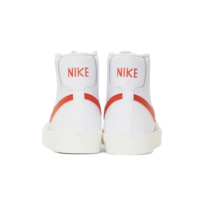 Shop Nike White & Orange Blazer Mid '77 Vintage Sneakers In 110 White/m