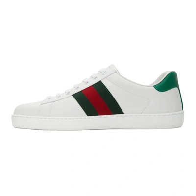 Shop Gucci White Ace Low-top Sneakers In 9114 White