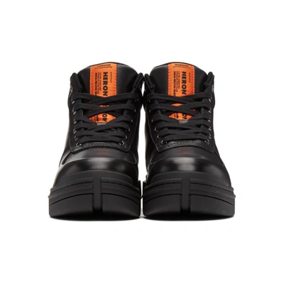 Shop Heron Preston Black Leather Protection Boots In 1000 Black