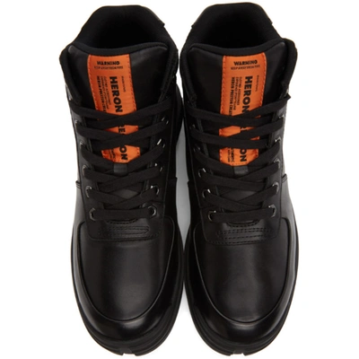 Shop Heron Preston Black Leather Protection Boots In 1000 Black