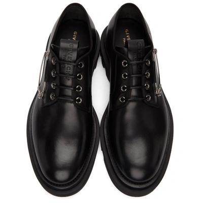 Shop Givenchy Black Combat Safety Pin Derbys In 001-black