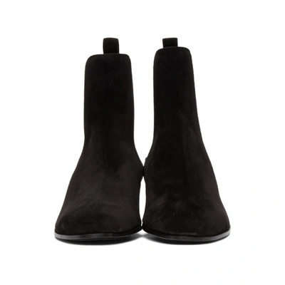 Shop Saint Laurent Black Suede Cole Chelsea Boots In 1000 Black