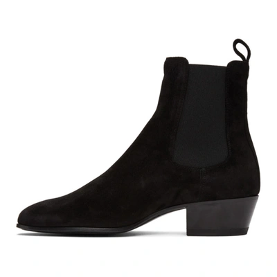 Shop Saint Laurent Black Suede Cole Chelsea Boots In 1000 Black