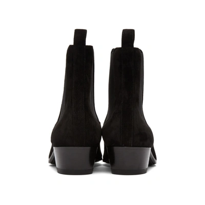 Shop Saint Laurent Black Suede Cole Chelsea Boots In 1000 Black