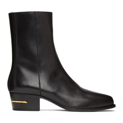 Shop Amiri Black Square Toe Chelsea Boots