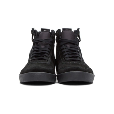 Shop Diesel Black Suede S-dvelows Sneakers In T8013 Blk