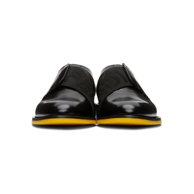 Shop Fendi Black Leather Slip-on Derbys In F1os5 Black