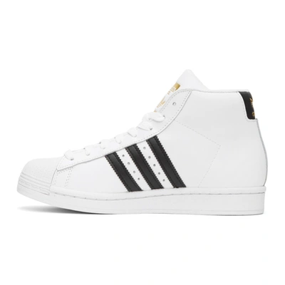 Shop Adidas Originals White Pro Model High-top Sneakers In Wht/blk