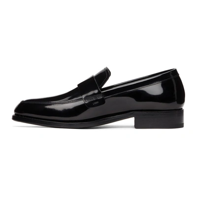 Shop Givenchy Black Shiny Leather Loafers In 001-black