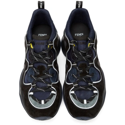 Shop Fendi Black Ffluid Sneakers In F18s4 - Nav