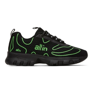 Shop All In Black And Green Tennis Sneakers In Black/green