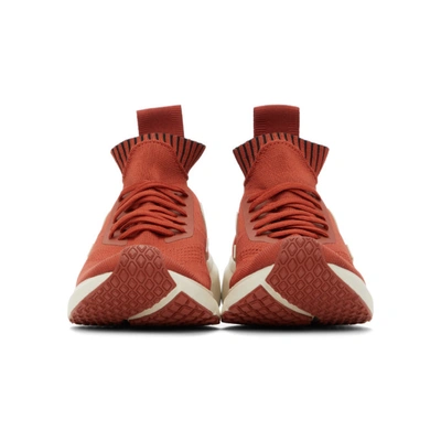 Shop Rick Owens Orange & Off-white Veja Edition Sock Runner Sneakers In 53 Orange