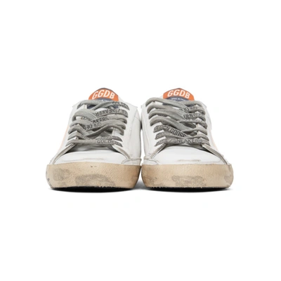 Shop Golden Goose White And Orange Superstar Sneakers In White/orang