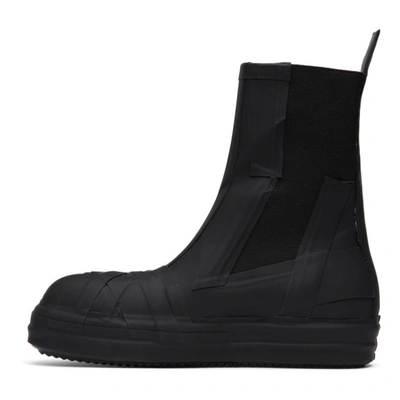 Shop Rick Owens Black Rubber Bozo Chelsea Boots In 99 Blk