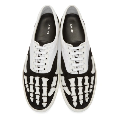 Shop Amiri Black & White Skeleton Toe Sneakers In Blw