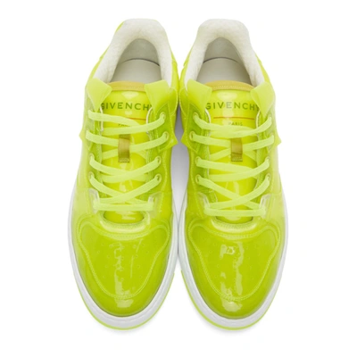 Shop Givenchy Yellow Translucent Wing Low Sneakers In 734-fluo Ye