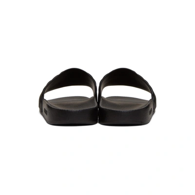 Shop Gucci Black Quilted Gg Pool Slides In 1000 Black