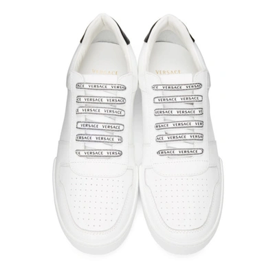 Shop Versace White & Black Ilus Sneakers