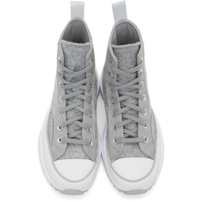 Shop Converse Grey Run Star Hike High-top Sneakers In Sto/sil/wht